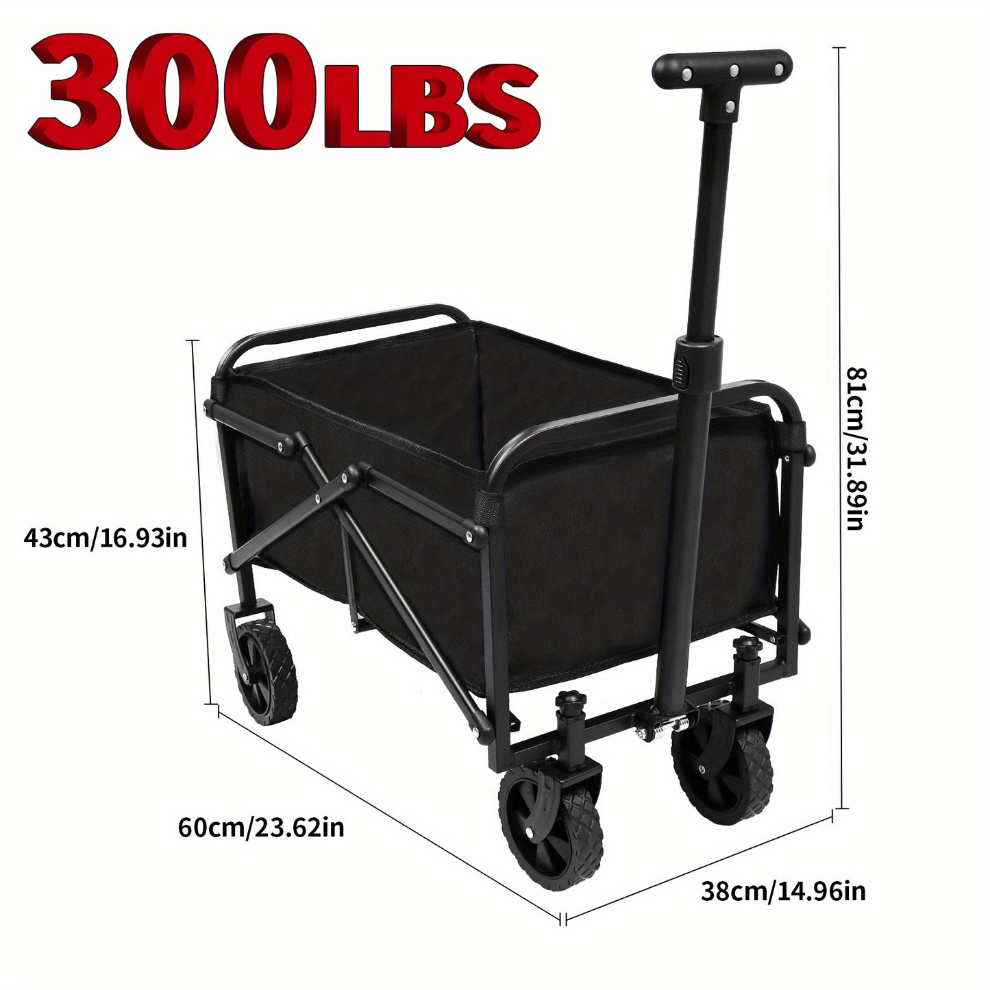 Foldable Pet Travel Trolley with All-Terrain Wheels 680LBS
