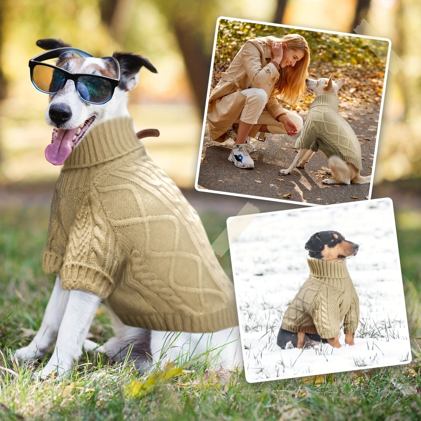 Cozy Turtleneck Dog Sweater for Small and Medium Breeds