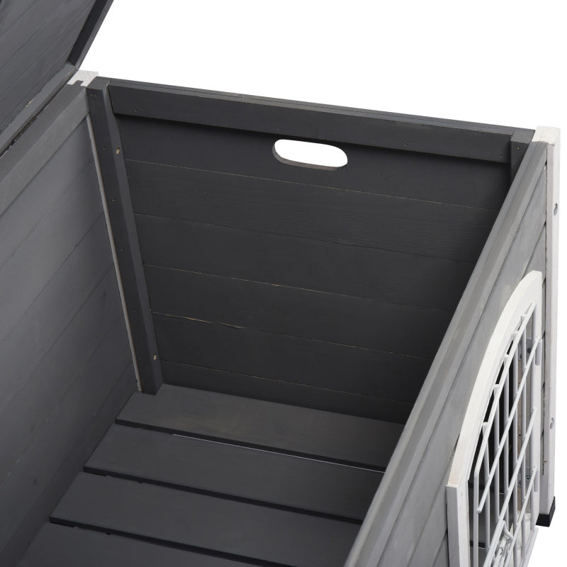 Wooden Dog Kennel with Wire Door for Outdoor Use