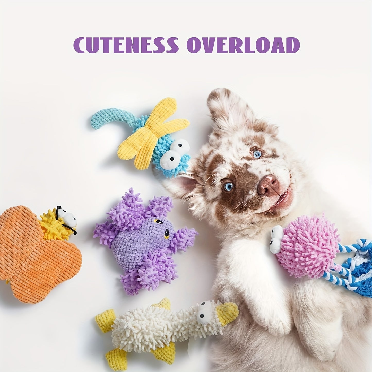 Durable Cartoon Plush Squeaky Dog Chew Toys for Playtime