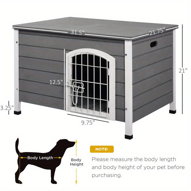 Wooden Dog Kennel with Wire Door for Outdoor Use