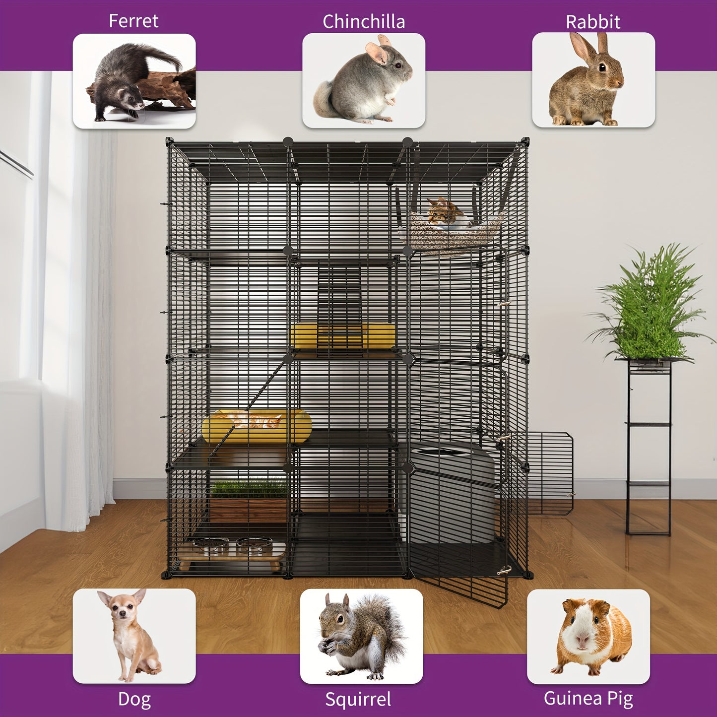 YITAHOME 4 Tier Cat Cage With Hammock For Indoor Outdoor Use