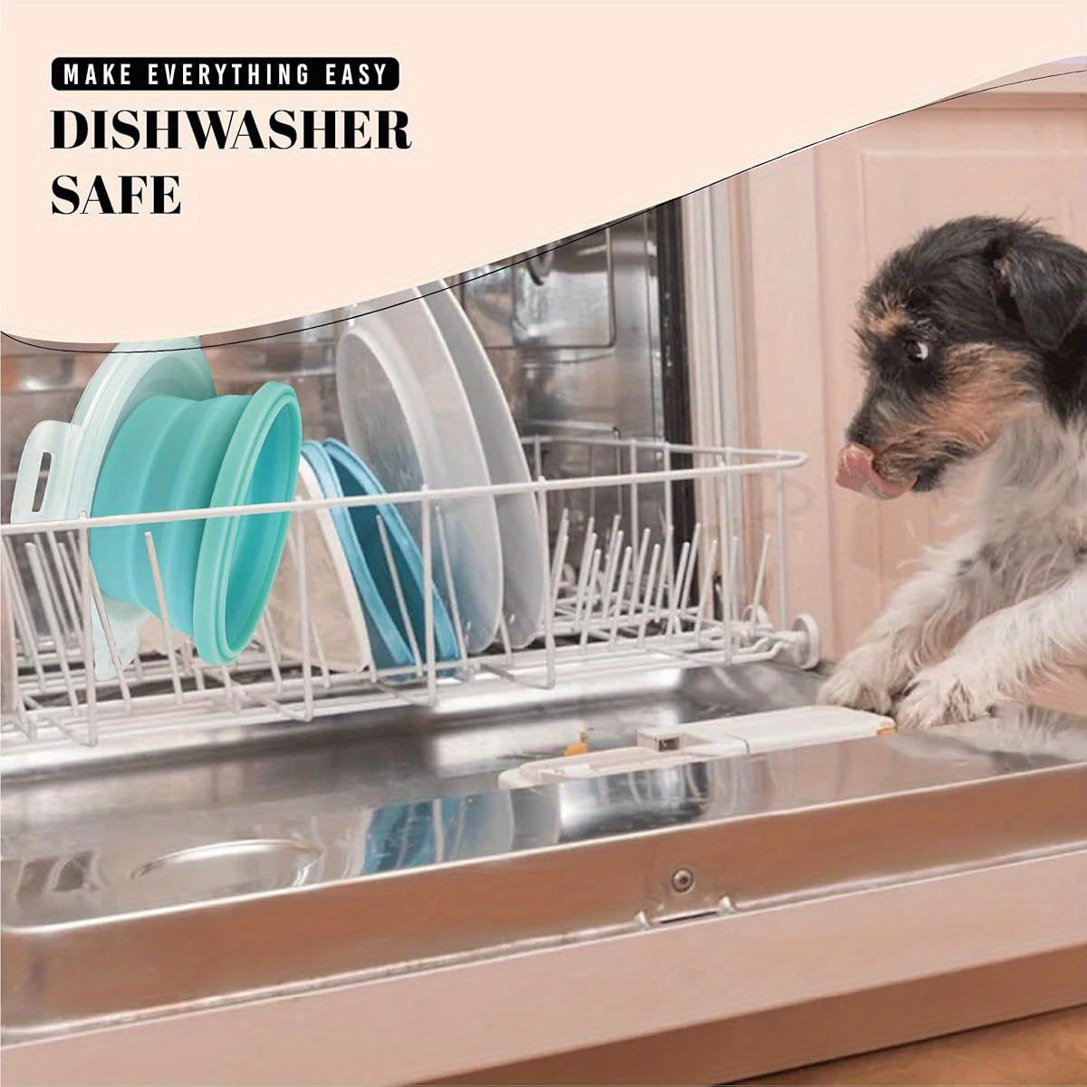 30oz Airtight Collapsible Dog Bowls with Lids, 2 Pack