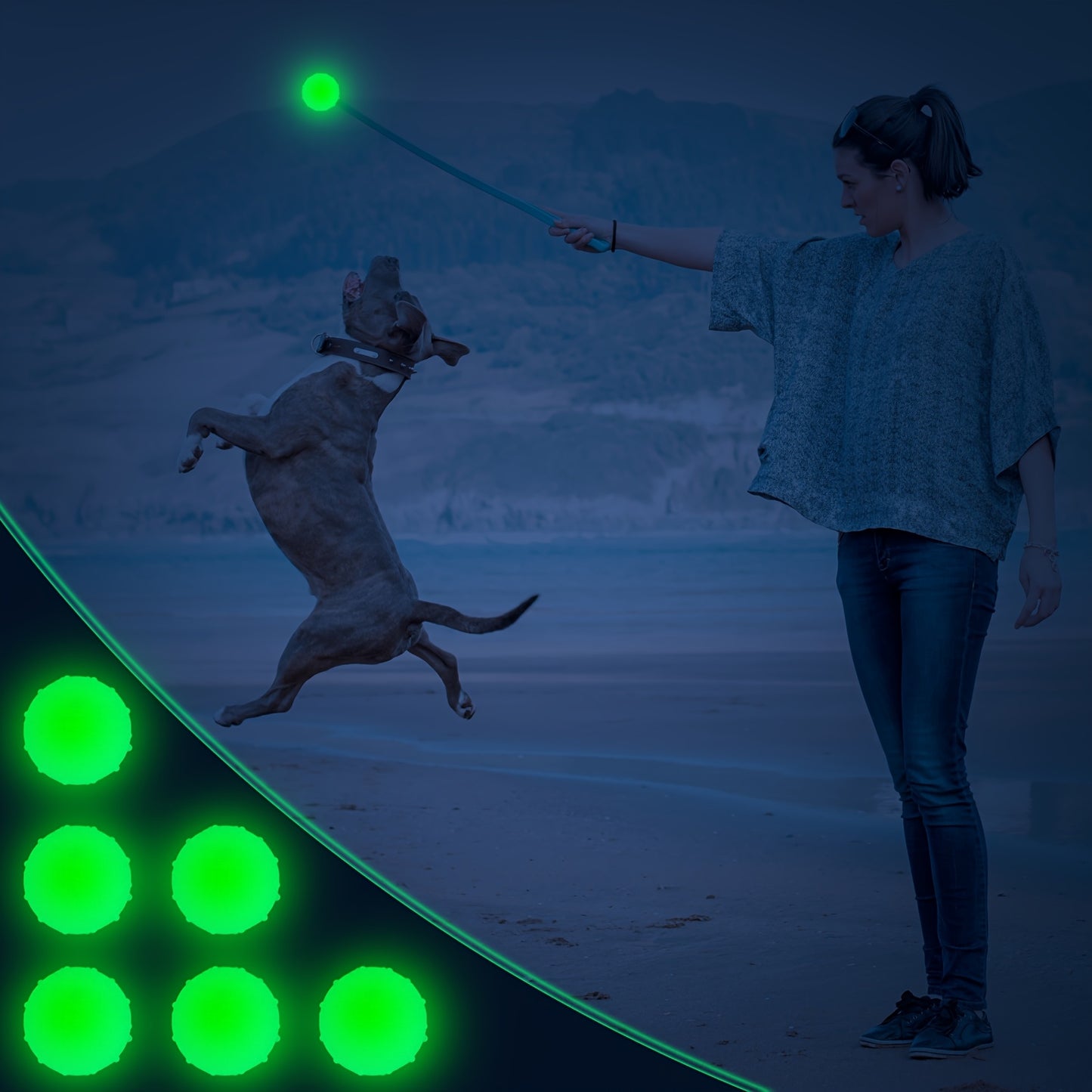10pcs Glow in The Dark Dog Toys Fetch Balls for Small Dogs