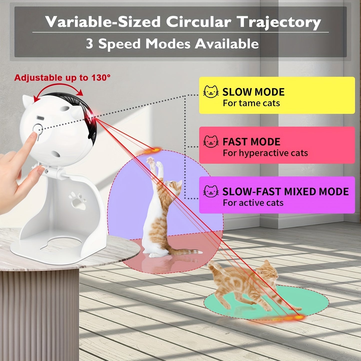 Interactive Laser Pointer Cat Toys For Indoor Cats - USB Rechargeable, 3 Modes, Ideal Holiday Gifts