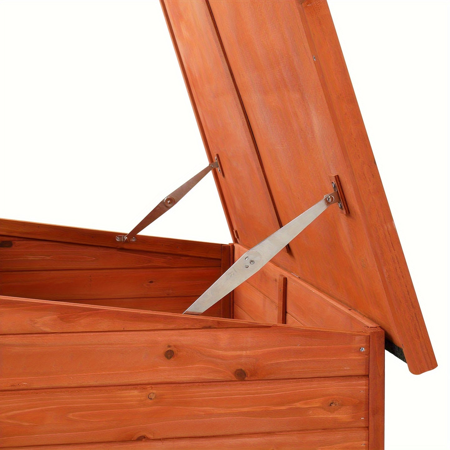 Waterproof Wooden Dog House with Hinged Roof and Raised Floor