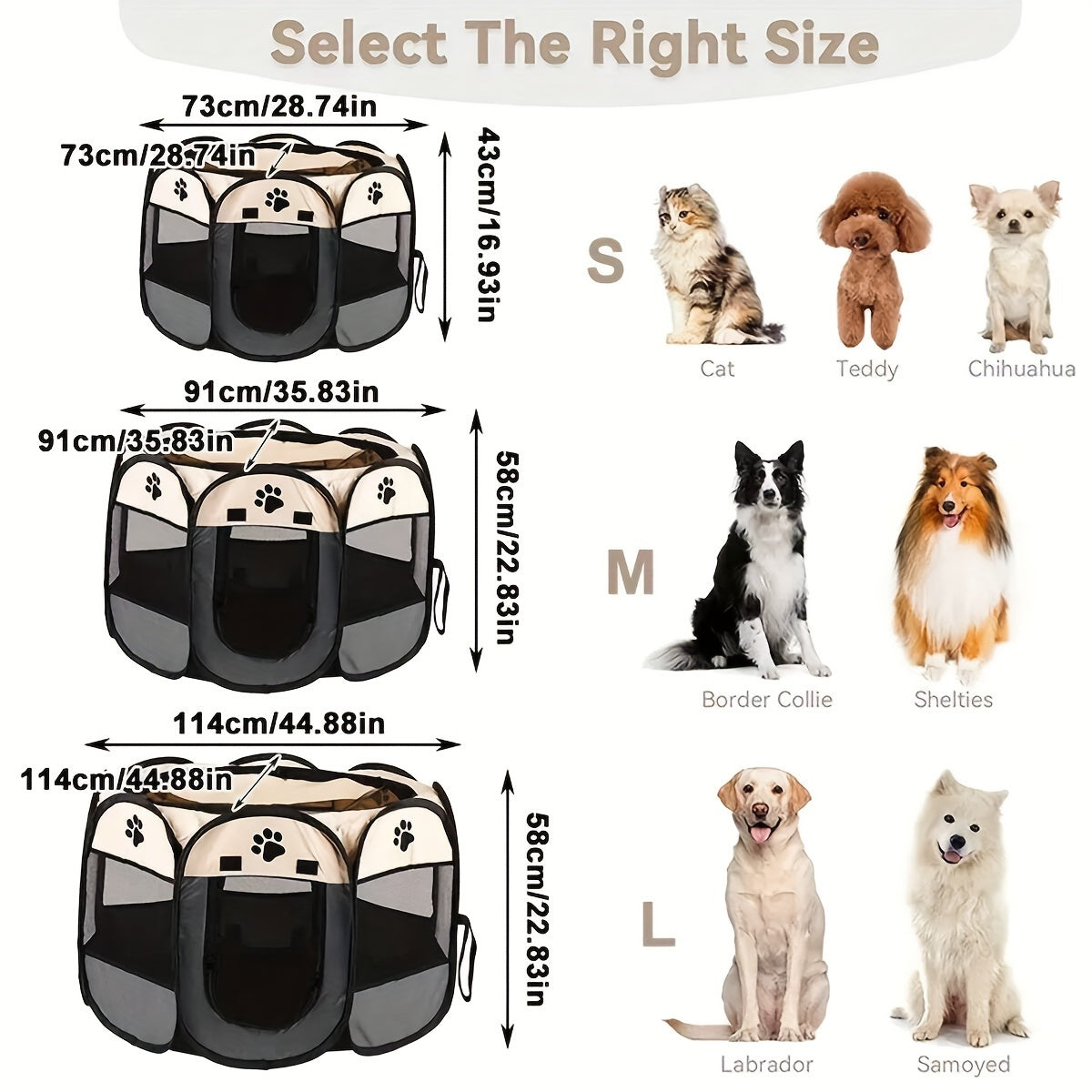 Collapsible Octagonal Pet Enclosure for Dogs and Puppies