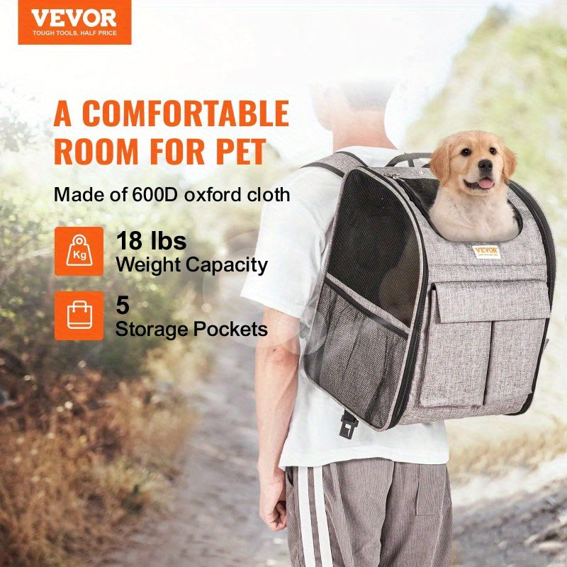VEVOR Rolling Pet Carrier Backpack for Travel with Removable Wheels