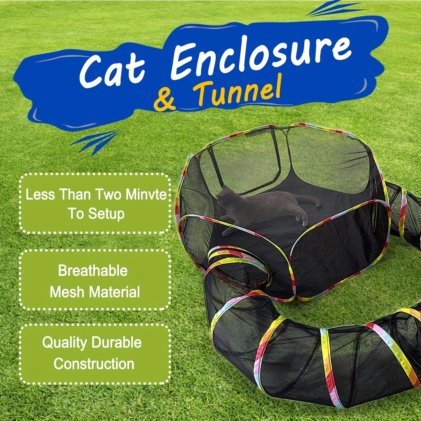 47-Inch Collapsible Cat Playpen Wndy's Dream 5-in-1 Combo