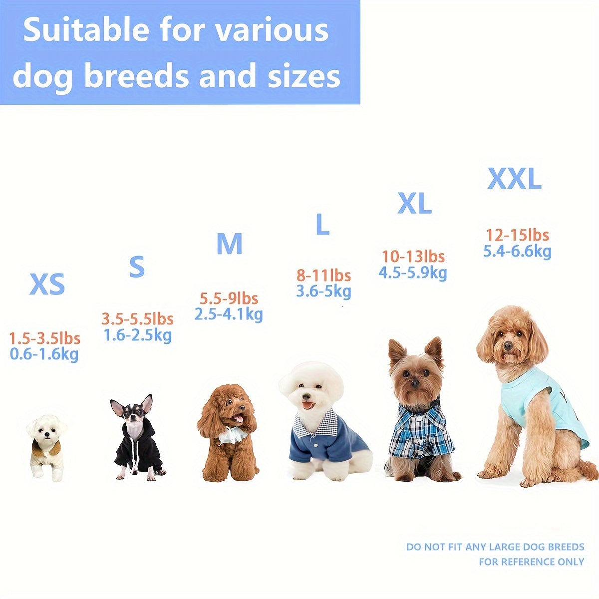 8pcs Lightweight Stylish Dog Shirts For Pet Outdoor Playing