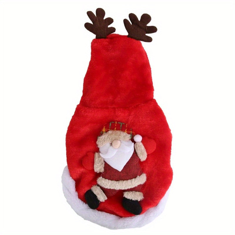 Festive Pet Santa Claus Reindeer Antlers Costume for Holidays