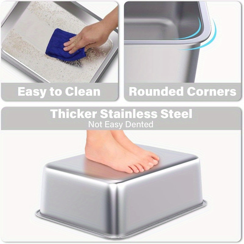 Stainless Steel Cat Litter Box for Easy Cleanup and Odor Control