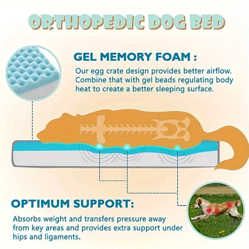 Orthopedic Dog Bed with Gel Memory Foam & High Quality Liner