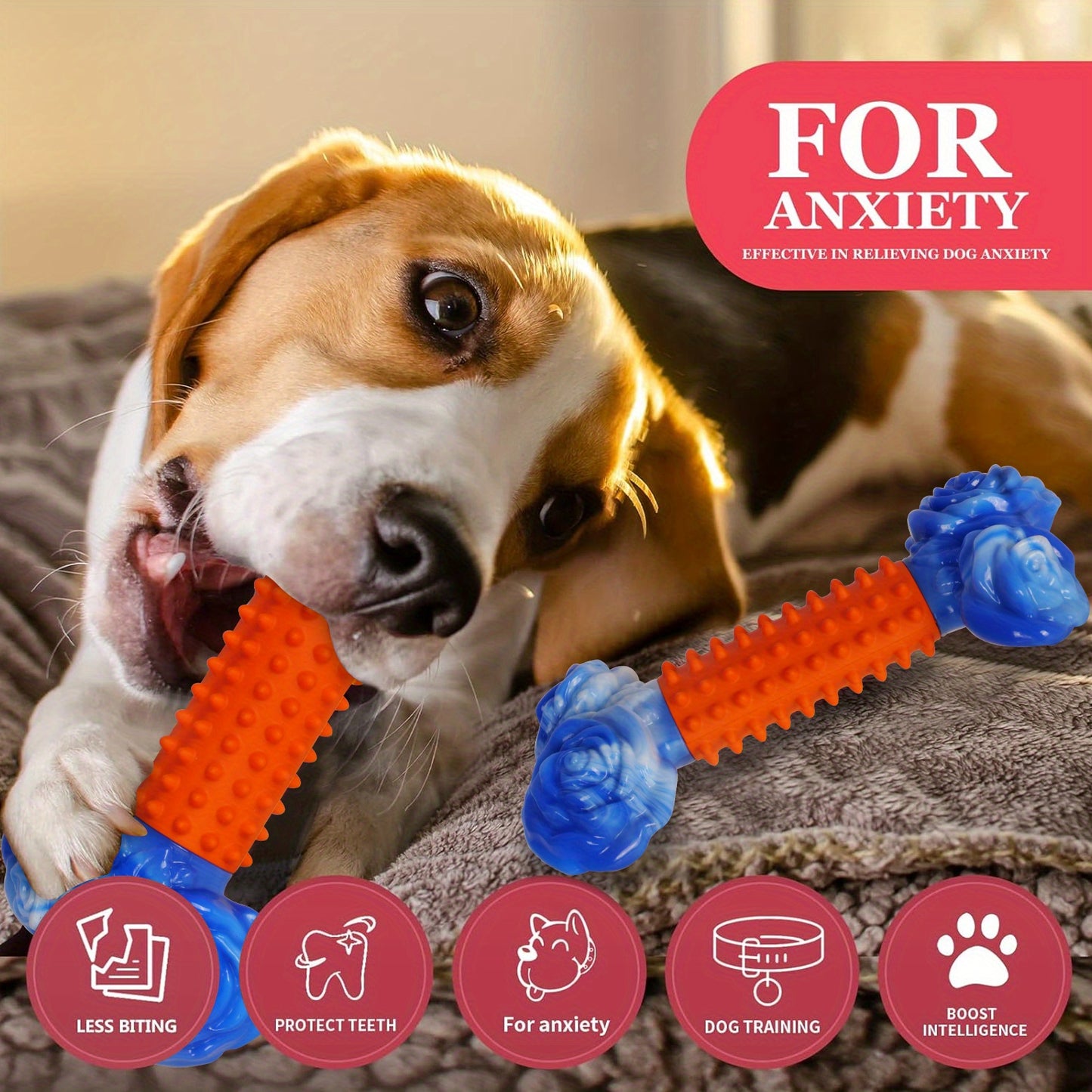 Indestructible Beef Flavored Bone Shape Dog Chew Toy