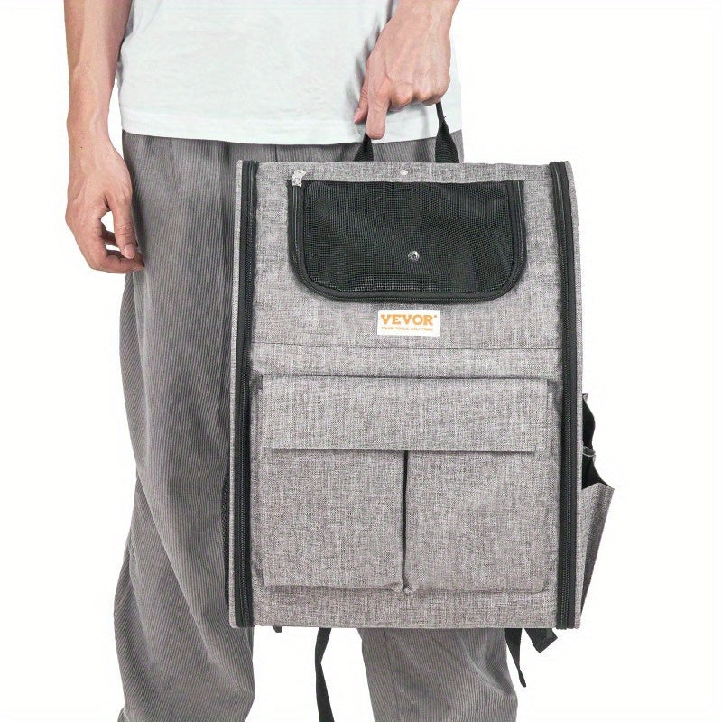 VEVOR Rolling Pet Carrier Backpack for Travel with Removable Wheels