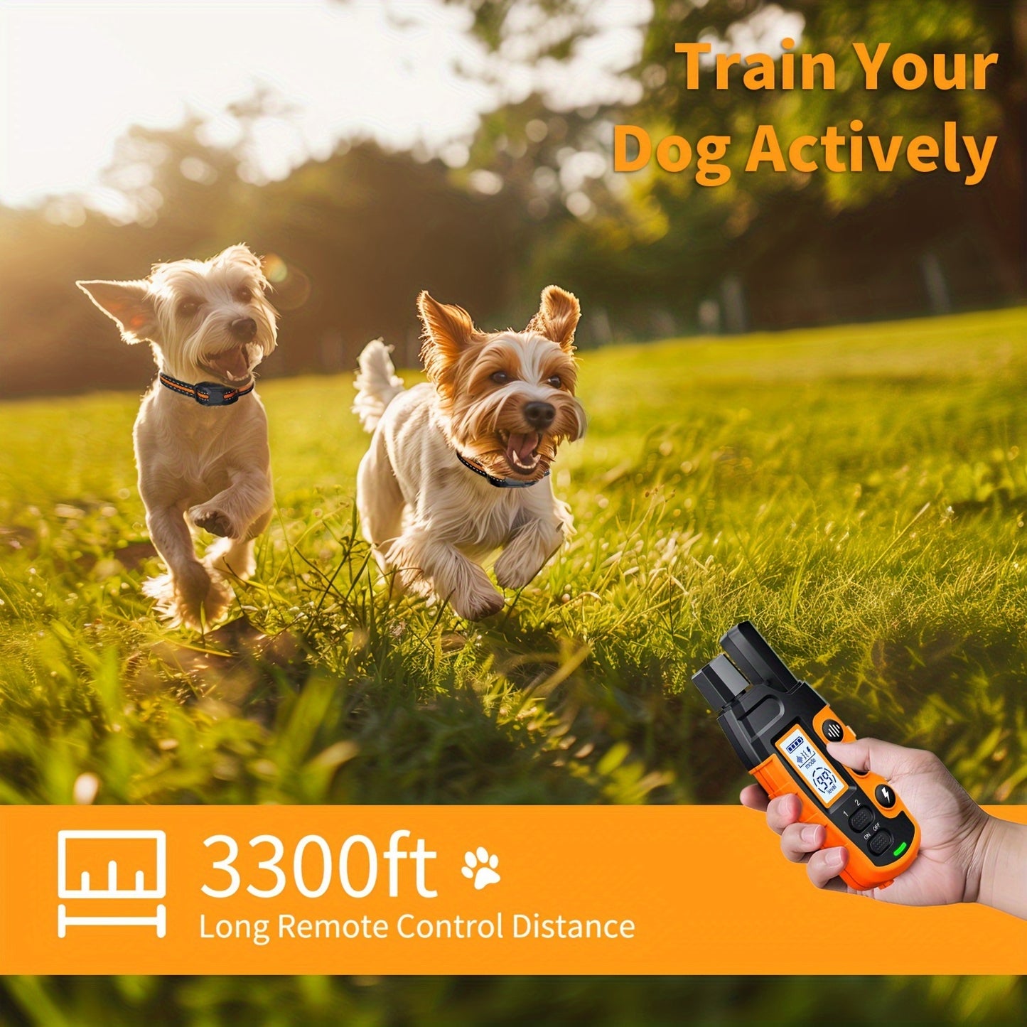 1/2 Collars 3300ft Range Dog Training Collars With Remote