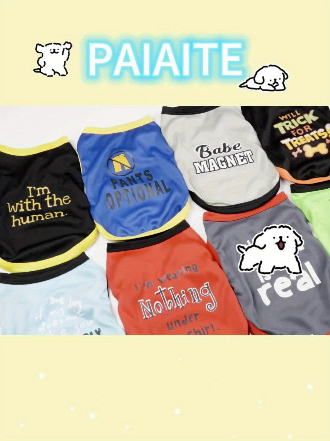 8pcs Lightweight Stylish Dog Shirts For Pet Outdoor Playing