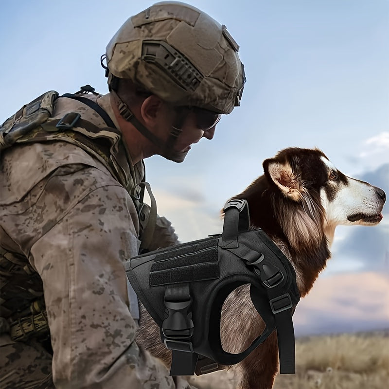 Tactical Dog Vest - Water-Resistant Outdoor Harness for Medium Dogs