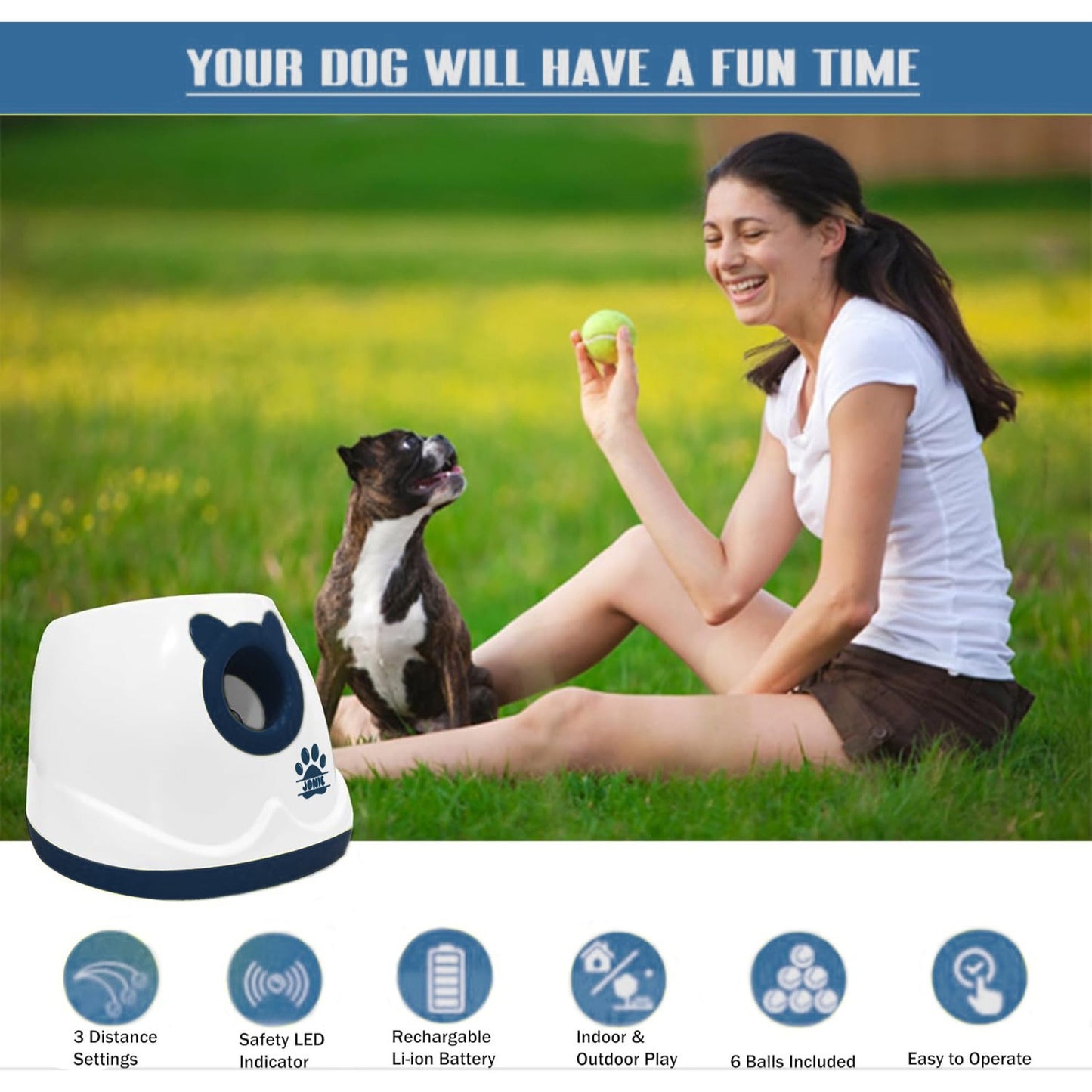 Vivicreate Automatic Dog Ball Launcher Interactive Fetch Toy