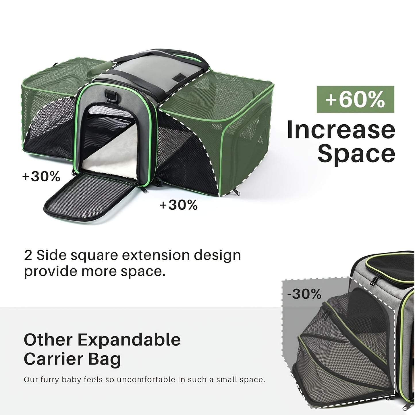 Under 15lb Collapsible Pet Carrier With Wheels For Cats