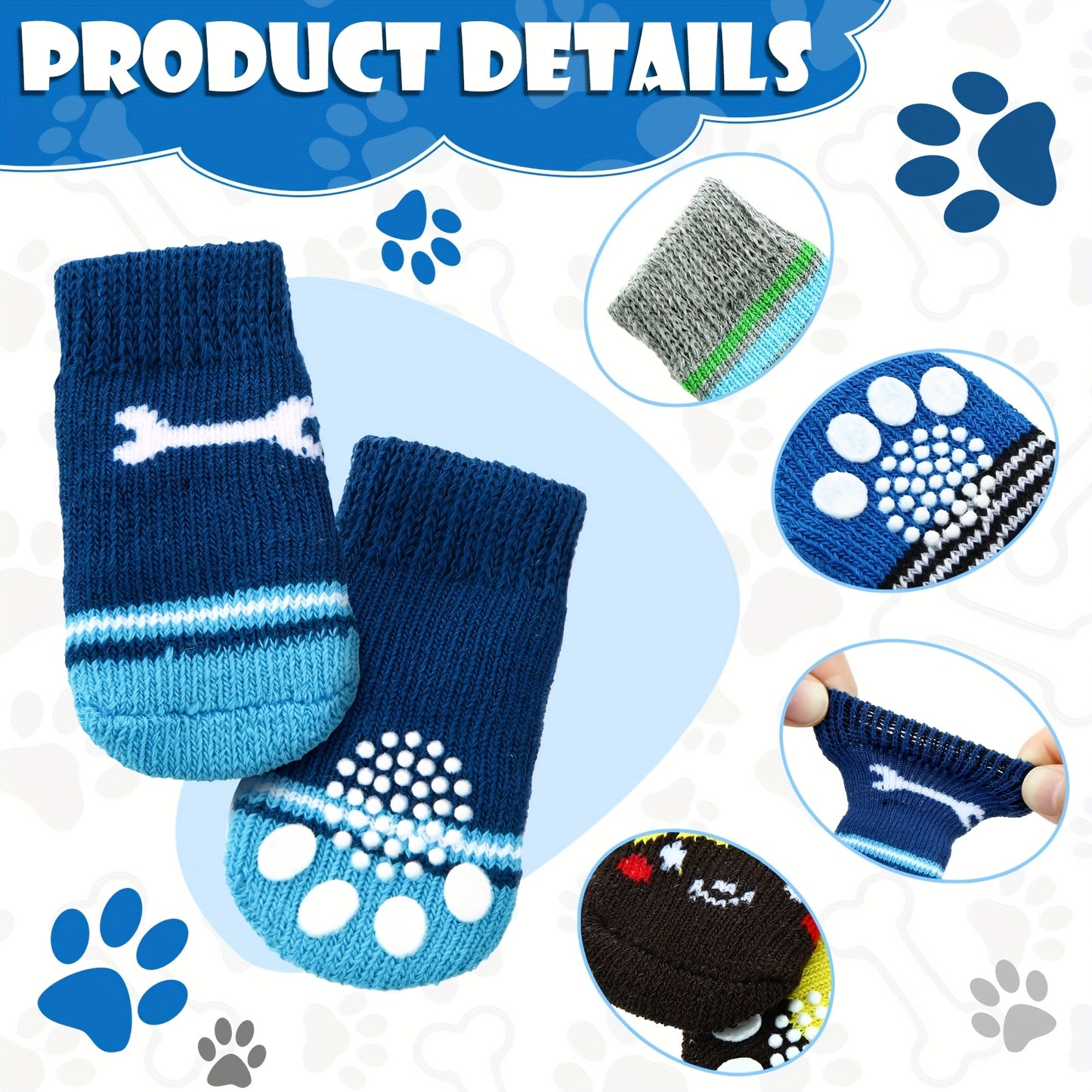 Dog Socks Non-Slip Paw Protectors for Traction and Comfort