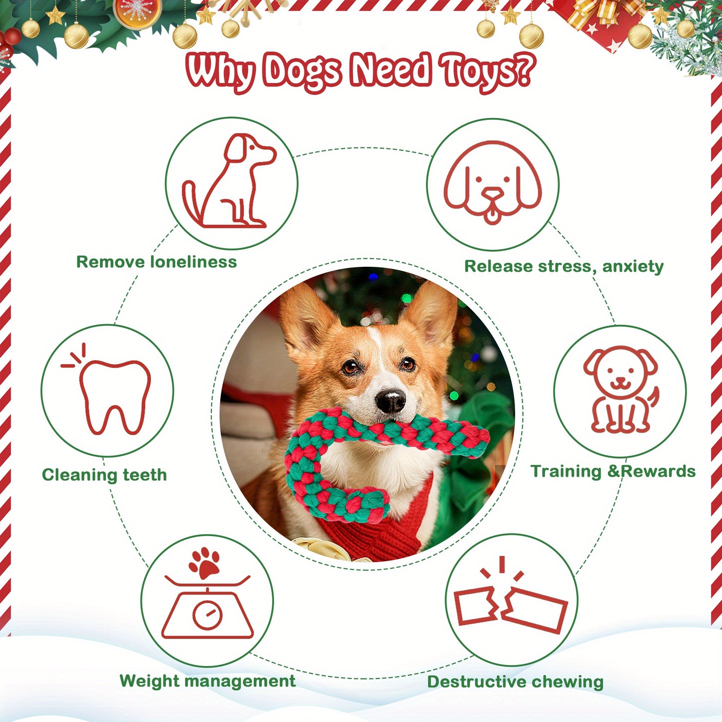 Durable Heavy Duty Dog Chew Toys Set for Aggressive Chewers