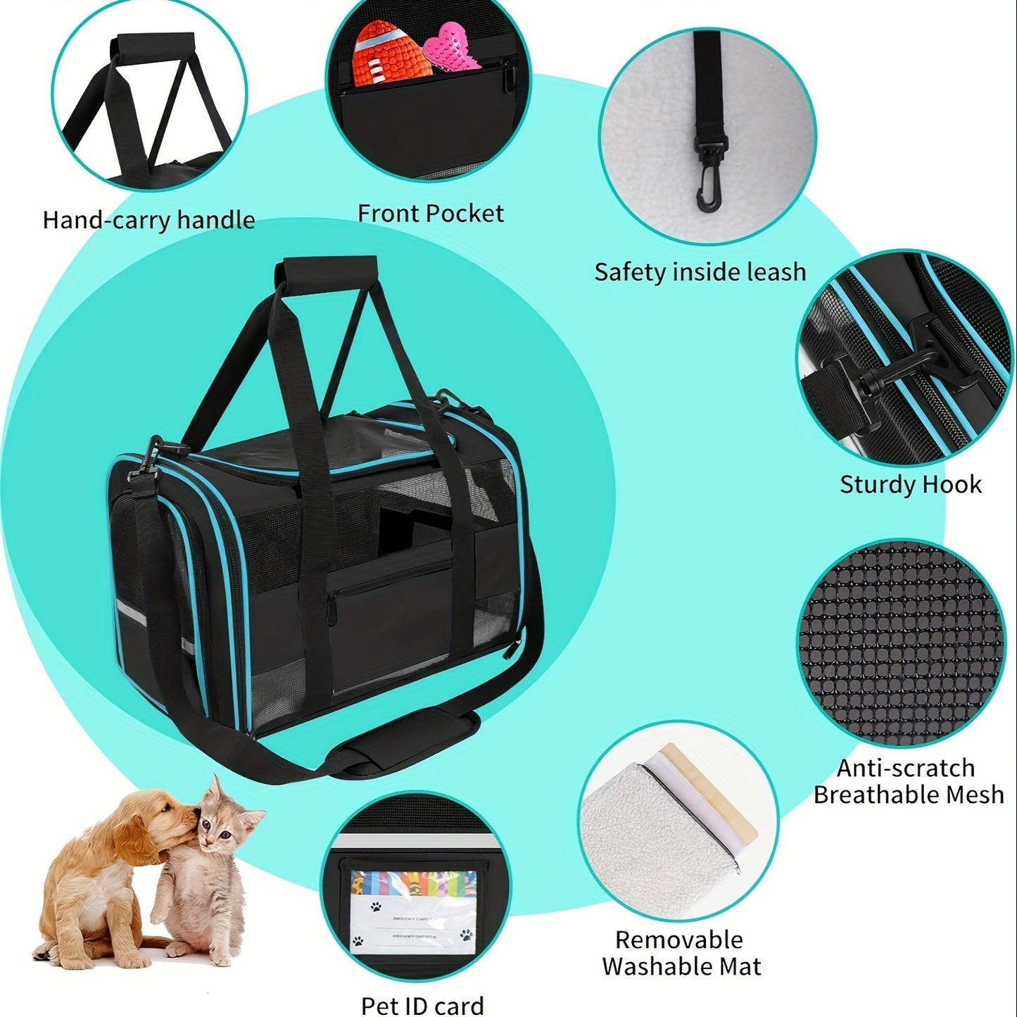 TSA Approved Soft Sided Cat Carrier with Cozy Design