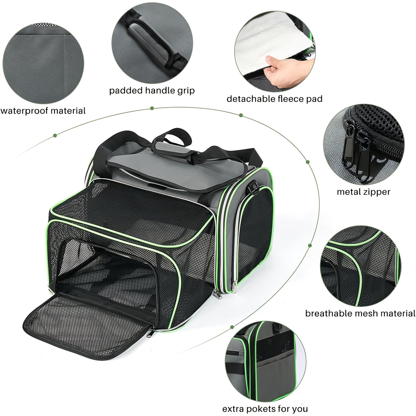 Under 15lb Collapsible Pet Carrier With Wheels For Cats