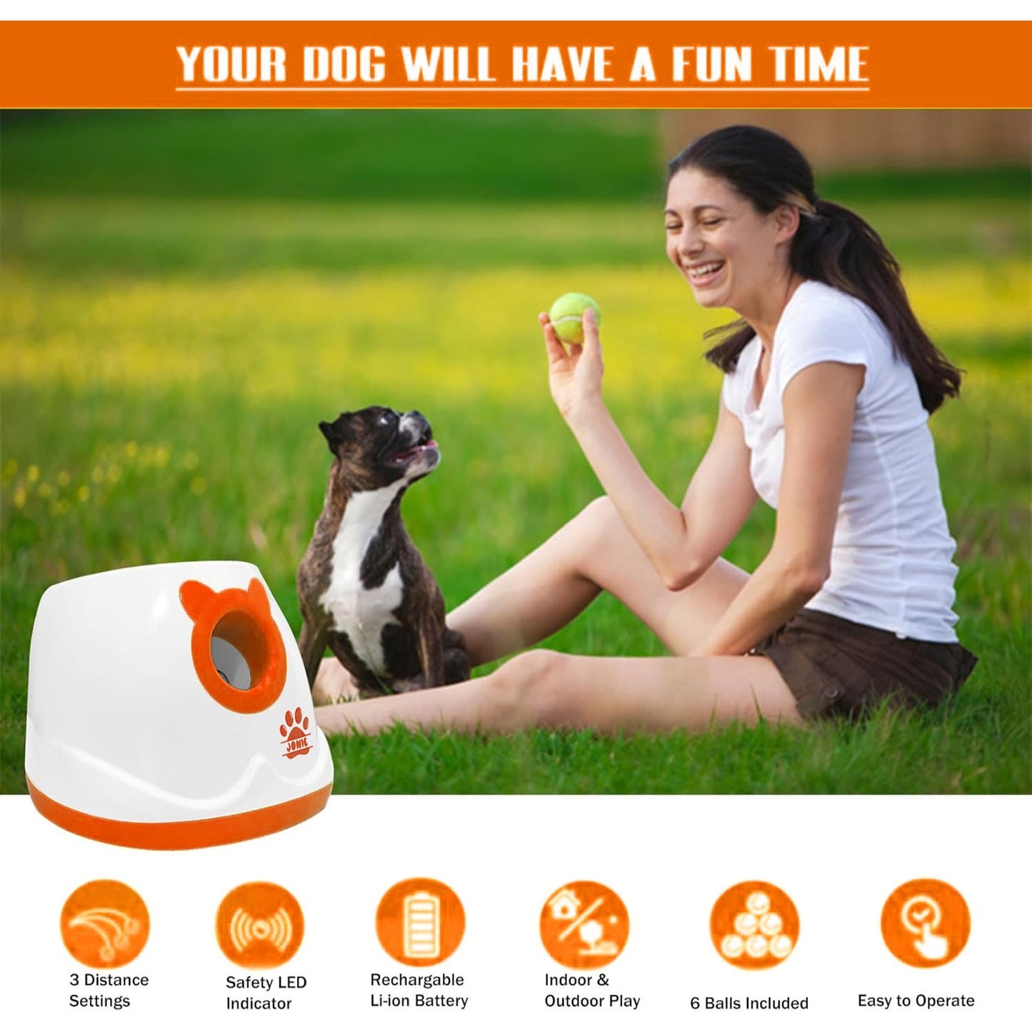 Vivicreate Automatic Dog Ball Launcher Interactive Fetch Toy