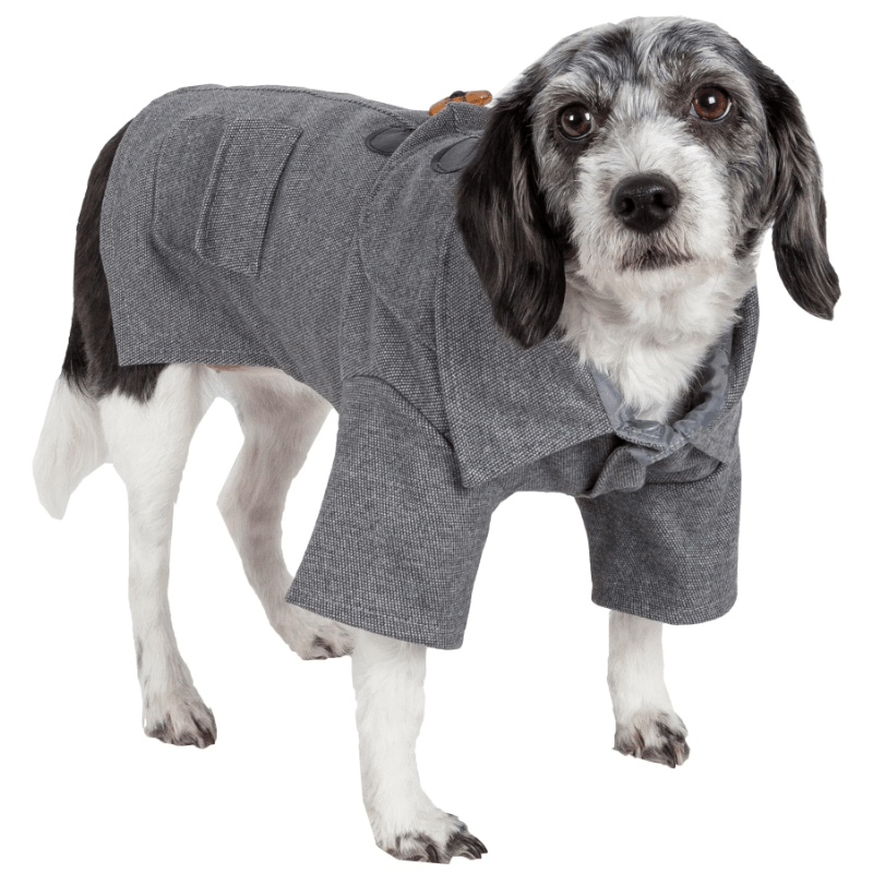 Rugged Fleece Dog Coat with Metal Buttons for Pets