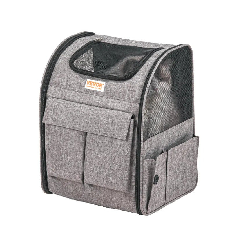VEVOR Rolling Pet Carrier Backpack for Travel with Removable Wheels