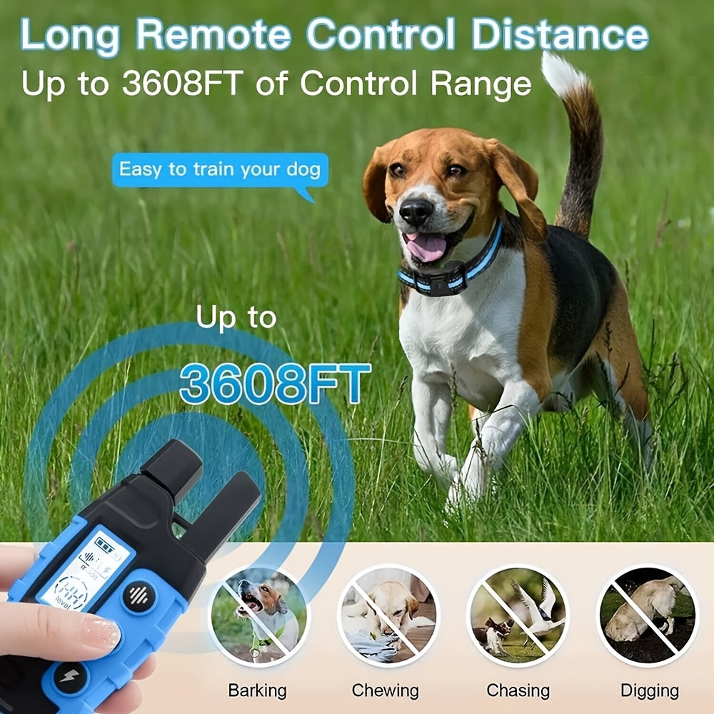 Electronic Dog Training Collar With Remote Waterproof Rechargeable Device