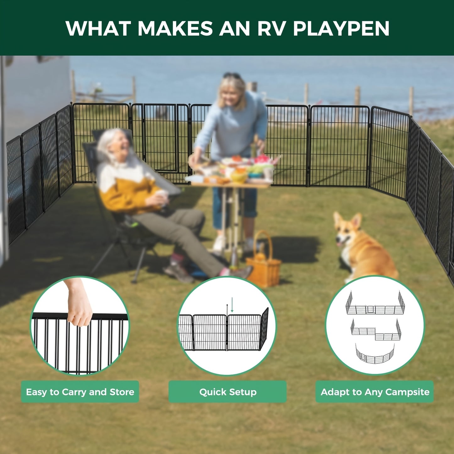 Indoor Outdoor Dog Cage and Decorative Fence for All Pets