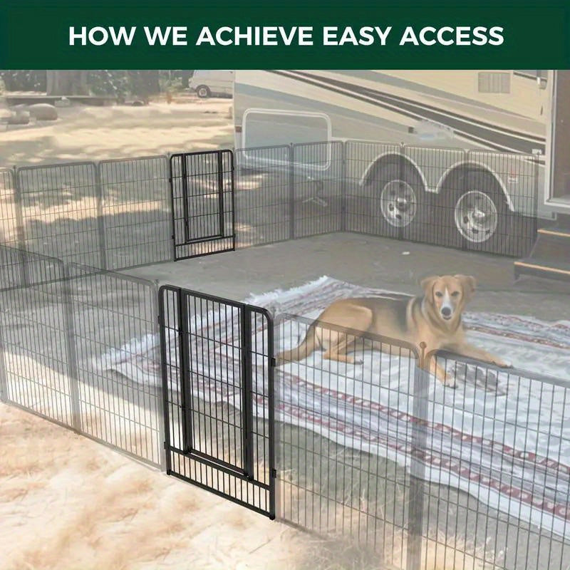 Stylish 24-Sided Dog Cage and Decorative Fence for Pets