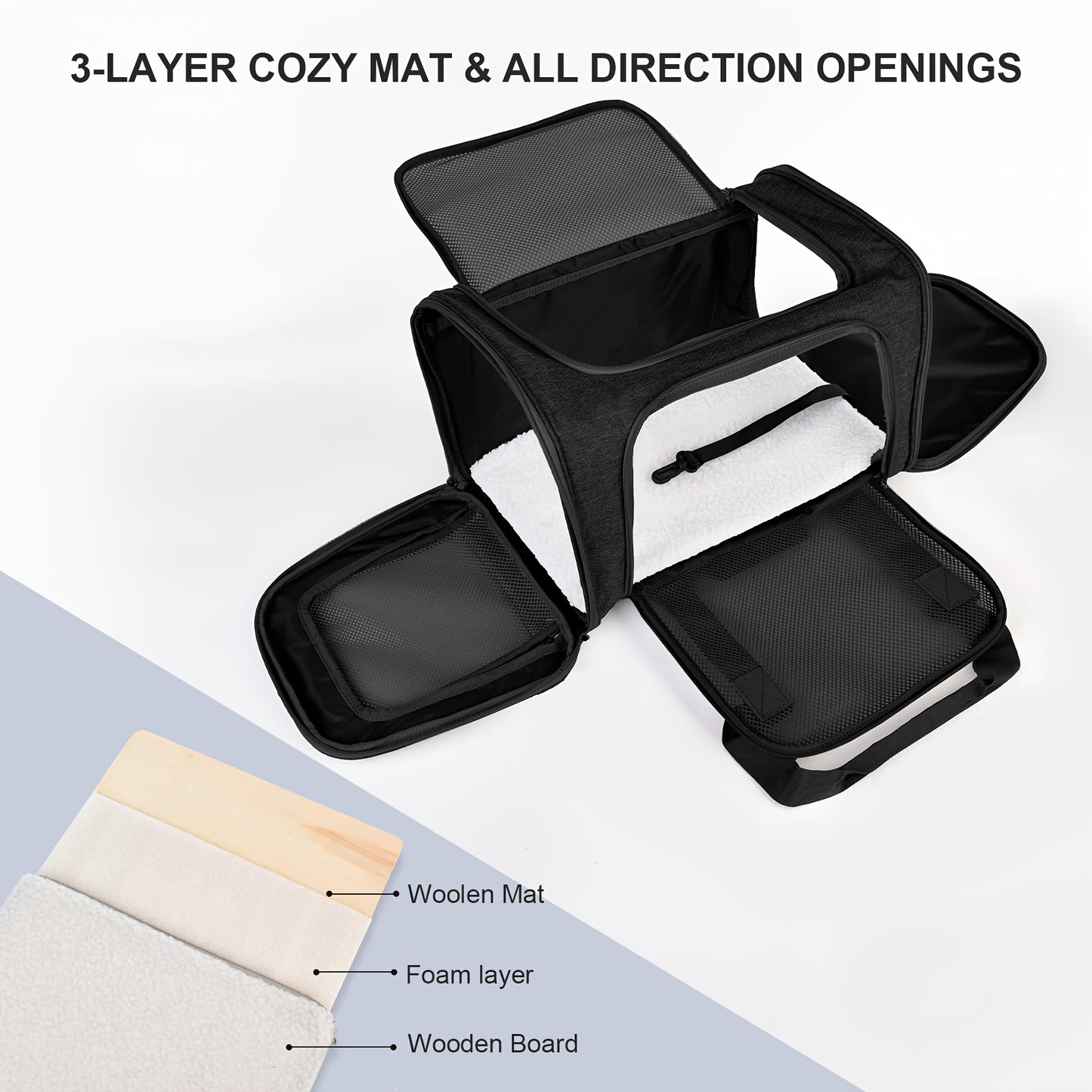 Airline Approved Pet Bag with Smooth Sliding Wheels