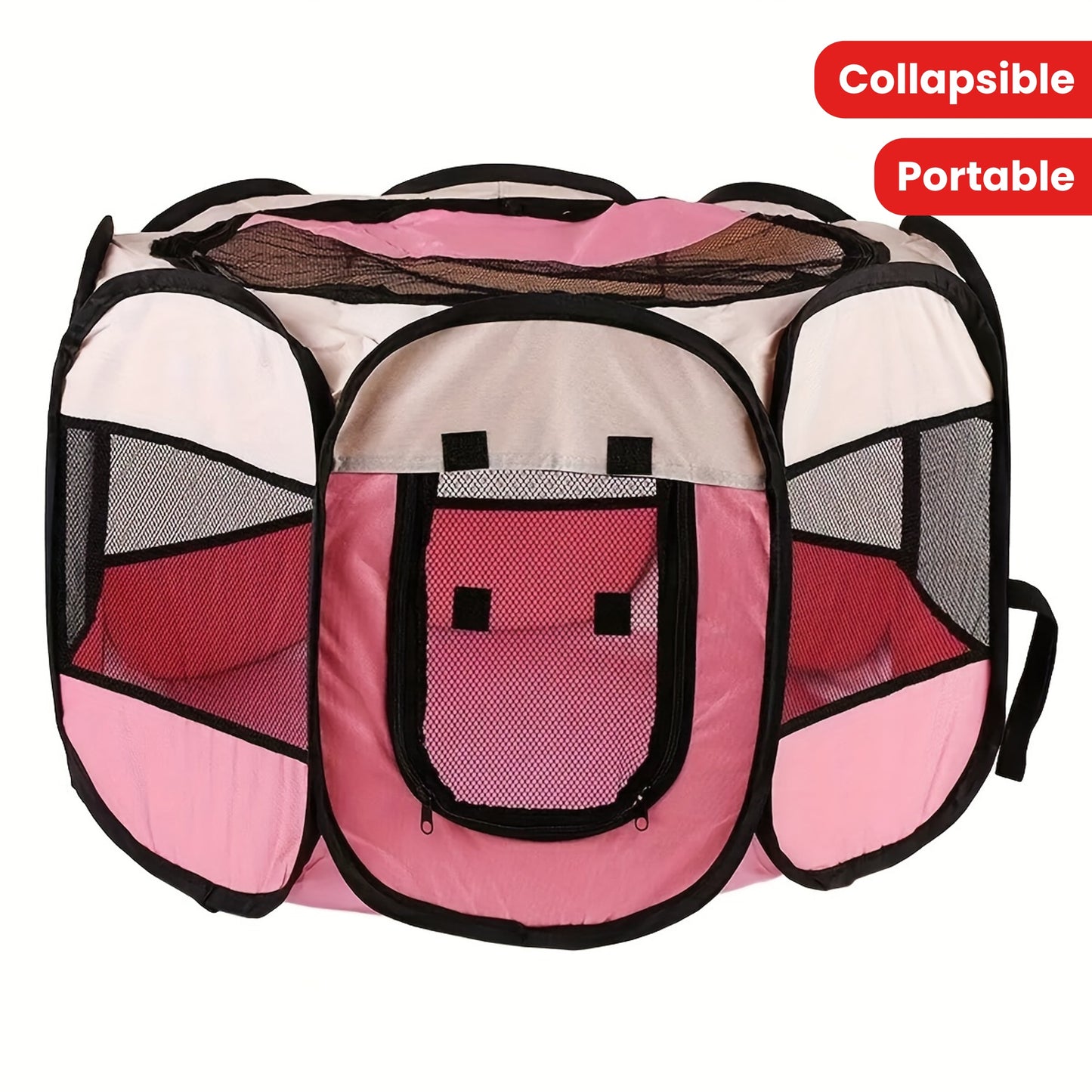 Collapsible Octagonal Pet Enclosure for Dogs and Puppies
