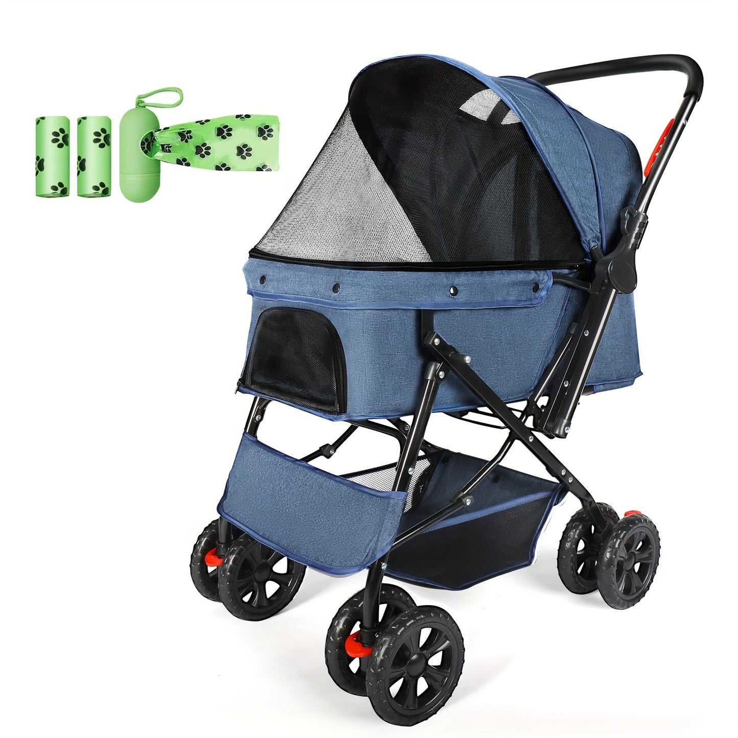 Medium-Sized 50 Pound Dog Stroller With 360 Front Wheels