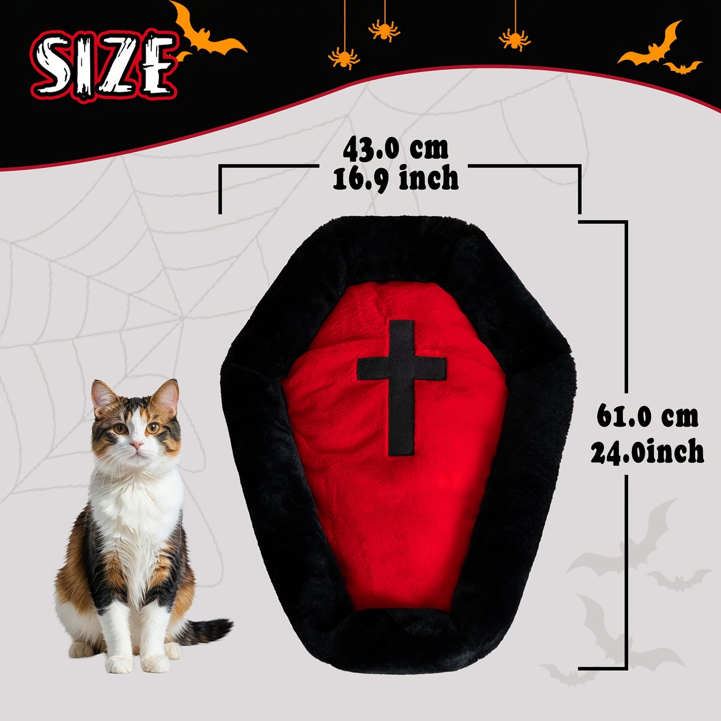 2 Packs Cat Beds For Indoor Cats, Gothic Coffin Bed 24 Inch