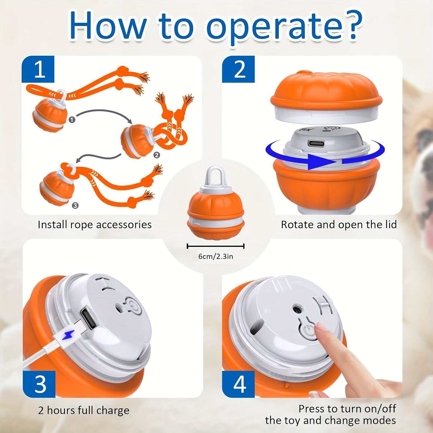 Interactive Motion-Activated Rolling Dog Toy with Holiday Design