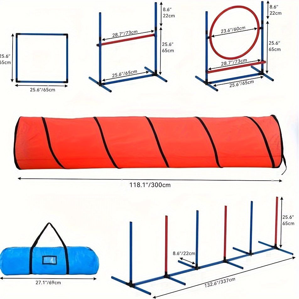 Introductory Pet Obstacle Course - Dog Agility Training Set Outdoor