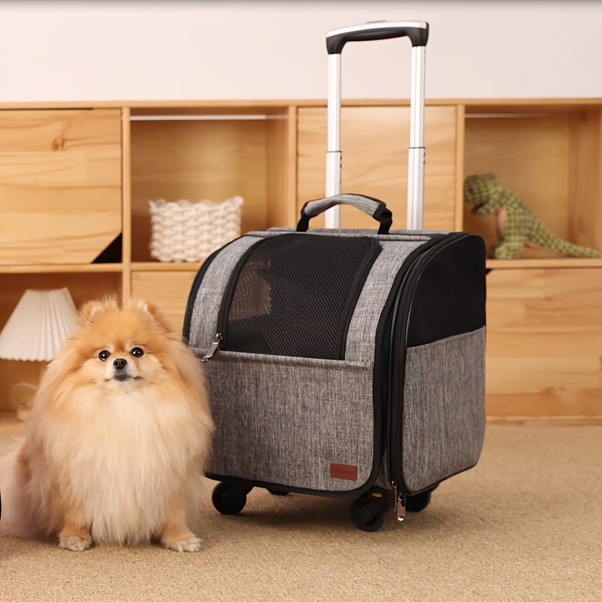 PETHAVEN Foldable Pet Travel Carrier with Stroller Design