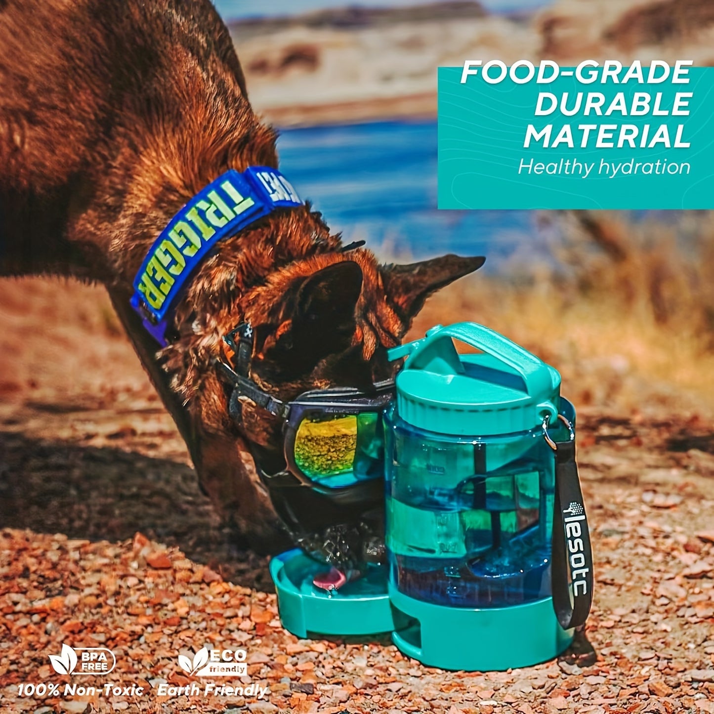 74 Oz Macaron Colored Dog Travel Water Bottle With Bowl