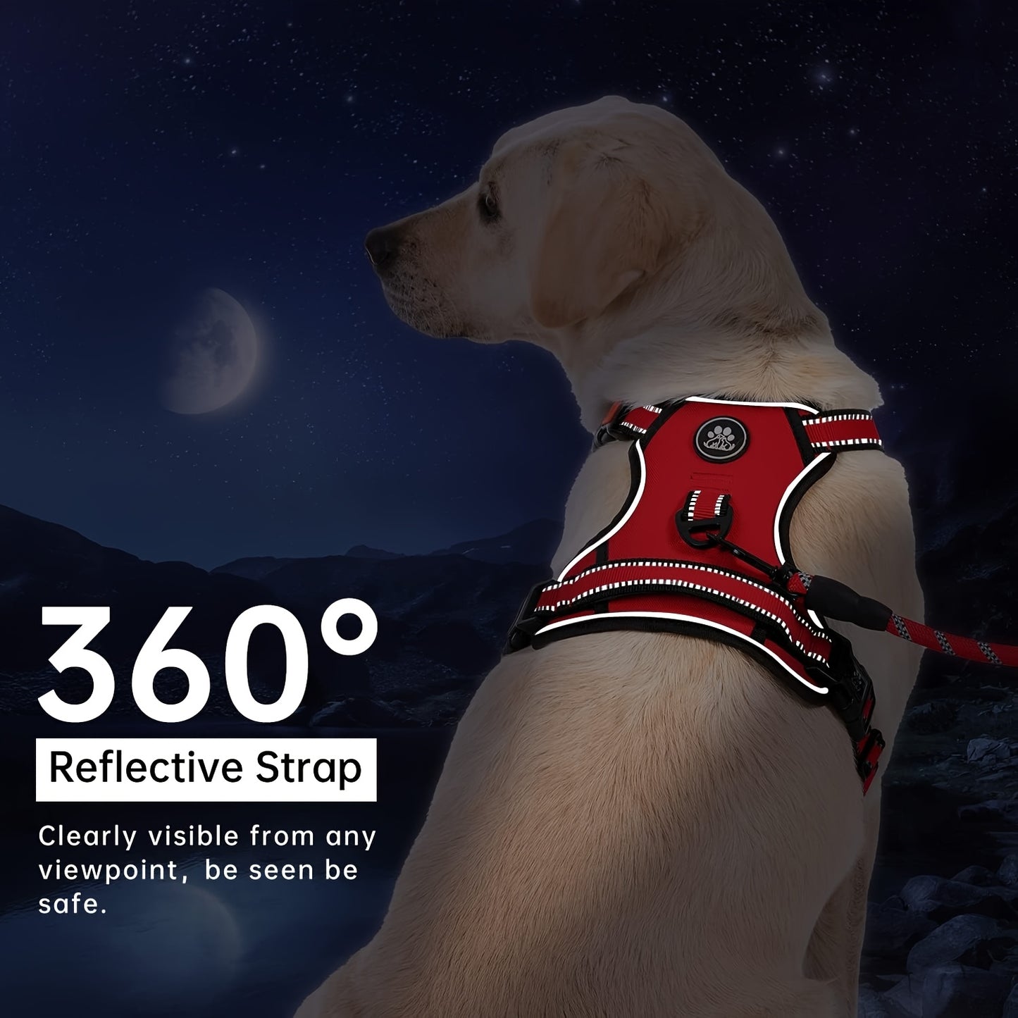 Fully Reflective No Pull Dog Harness for Comfortable Walks