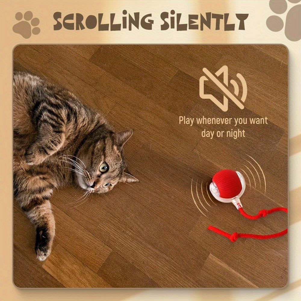 Smart 360° Rolling Pet Ball with LED Light and USB Charging