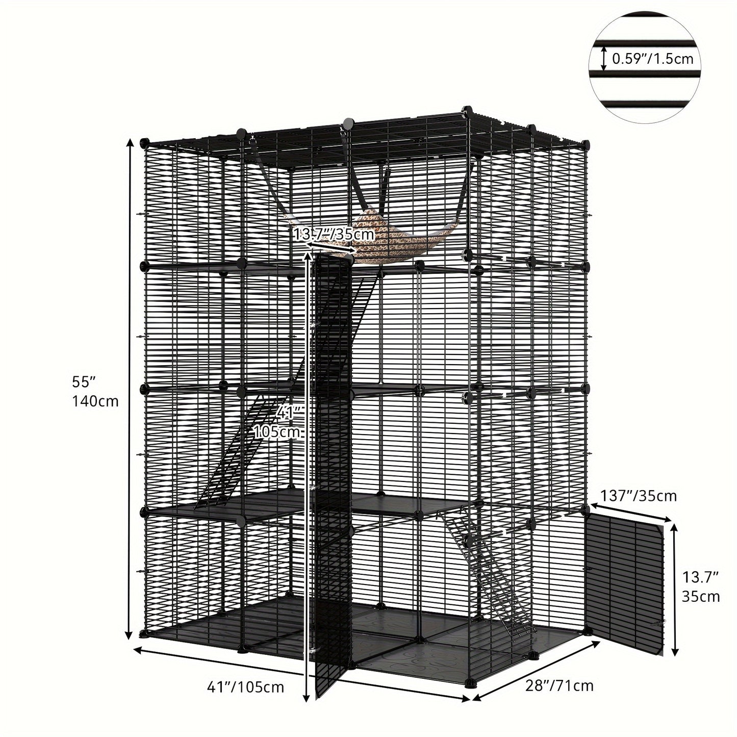 YITAHOME 4 Tier Cat Cage With Hammock For Indoor Outdoor Use