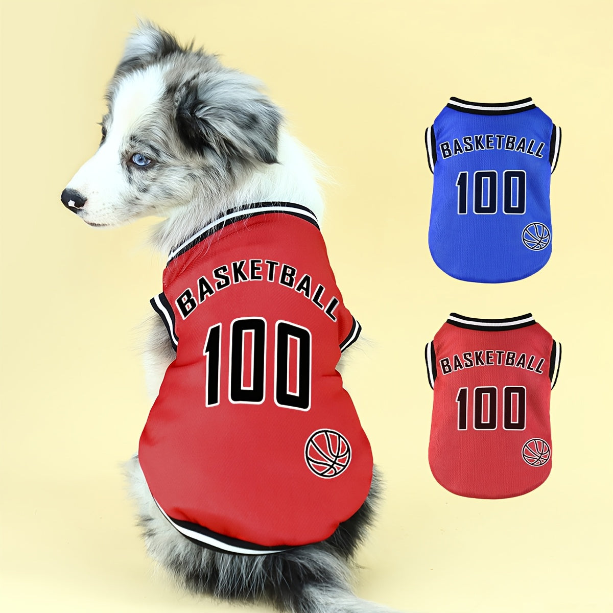 Cute Dog Basketball Vest Shirt Set for Summer Fun