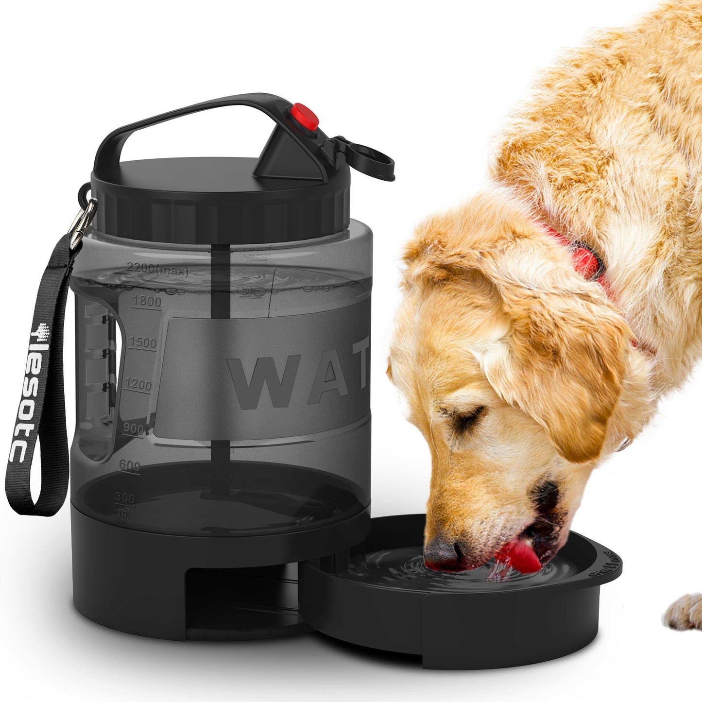 74 Oz Macaron Colored Dog Travel Water Bottle With Bowl