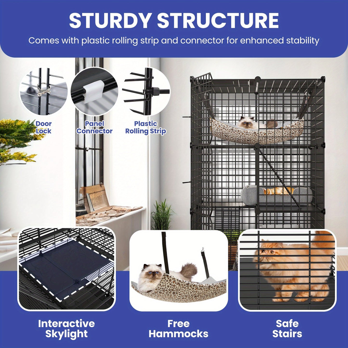 DIY Cat Enclosure with Hammock for Indoor and Outdoor Play