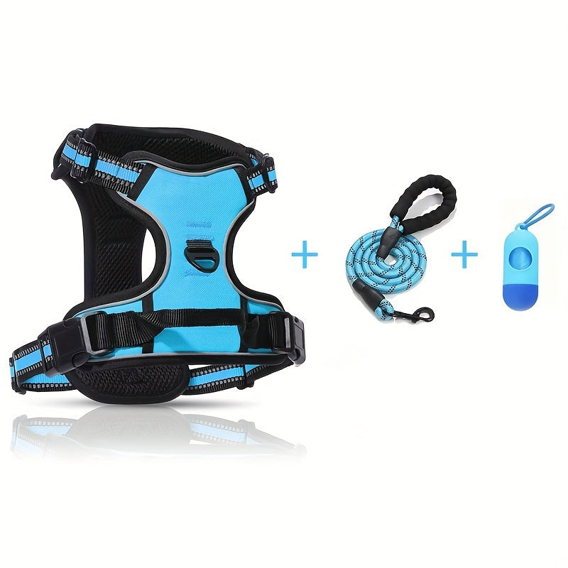 No Pull Dog Harness Set with Reflective Strips and Leash