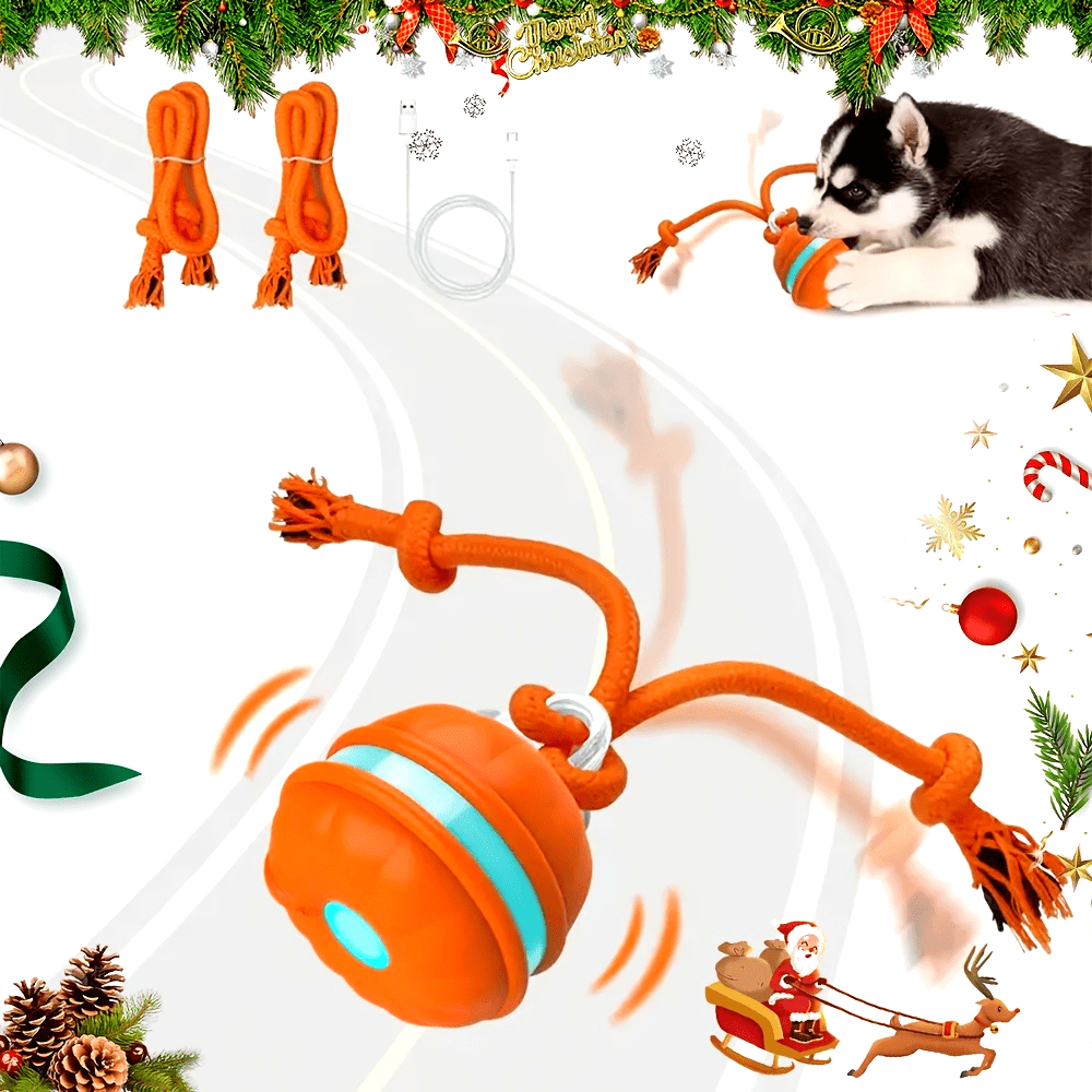 Interactive Motion-Activated Rolling Dog Toy with Holiday Design